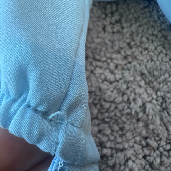 Musette Light Blue Tie back Crop Top - Picture 4 of 7